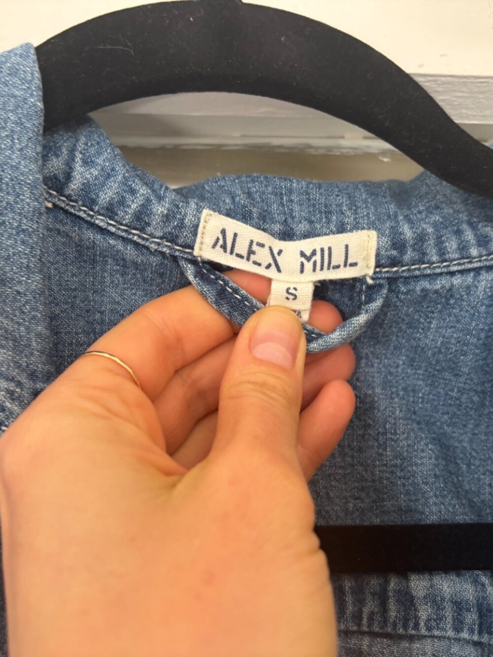 Alex Mill Standard Short Sleeve Denim Jumpsuit | Size Small | Utility Chic - Picture 6 of 6